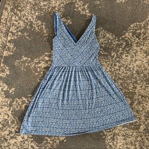 Loft blue and white pattern dress